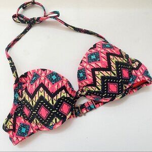 Target Xhilaration Orange Geometric Bikini Top Sz Med Preowned
